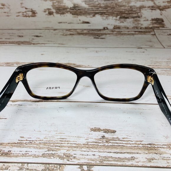 Prada Square Brown Havana Gold Eyeglasses Glasses Frames NWOT - Picture 4 of 12
